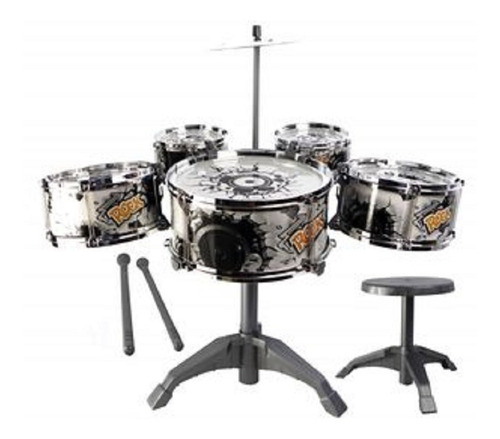 Bateria Infantil Rock Party Com Banquinho Banqueta