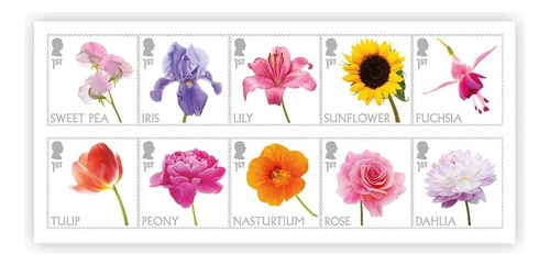 2023 Flora- Diferentes Flores- Gran Bretaña (sellos) Mint