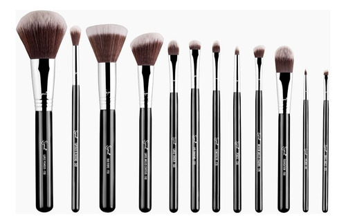 Set De 12 Brochas De Maquillaje Sigma Essential Brush Kit Mr Bunny Negro