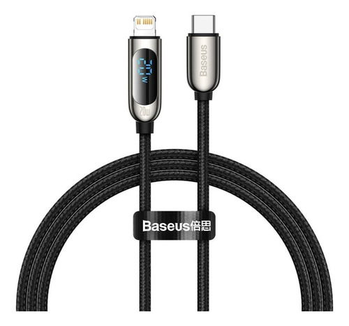 Cable 20w Pantalla Digital Usb C - Linghtning Baseus 2metros