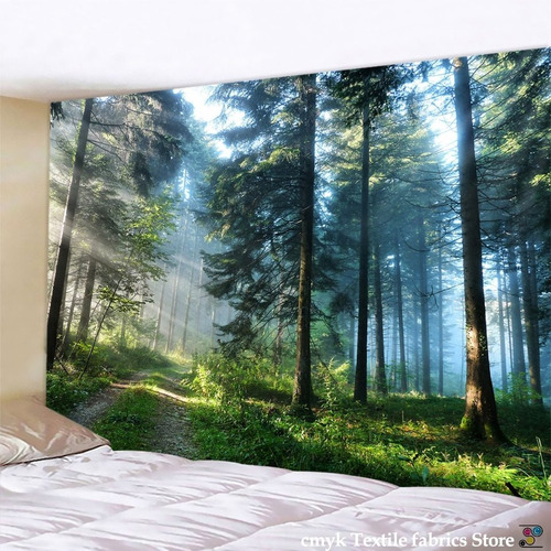 Hermoso Tapiz De Pared Grande Con Estampado De Bosques Natur