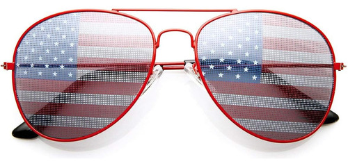 American Flag Usa Classic Teardrop Metal Aviator Gafas De So