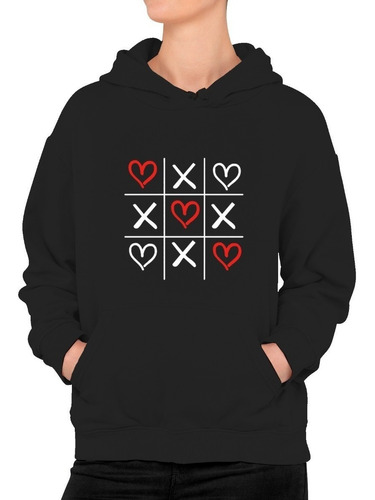 Poleron Estampado Enamorada Tic Tac Toe Novia Moda Mujer