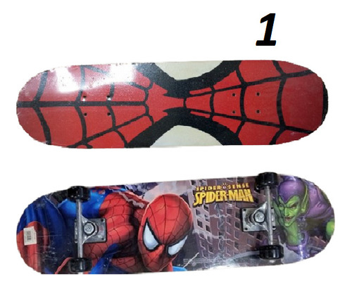 Patineta, Spiderman De Madera  79cm X 20cm. Nuevas