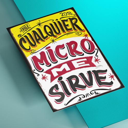 Cuadro Cartel Para Quincho Cualquier Micro Me Sirve 30x20 Cm