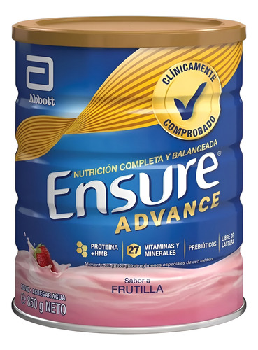 Ensure Advance 850gr (vainilla, Frutilla, Chocolate)