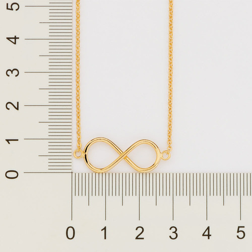 Colar Infinito 50cm Gargantilha Rommanel Folheada A Ouro Cor Dourado