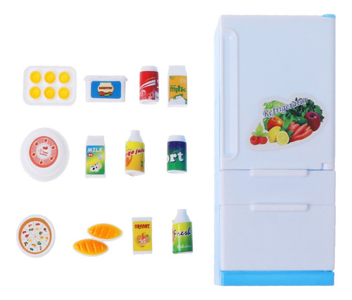 Refrigerador En Miniatura Modelo Freezer Con Comida Para Niñ