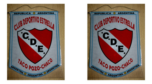 Banderin Grande 40cm Deportivo Estrella Taco Pozo Chaco