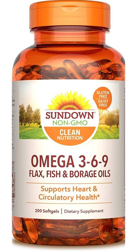 Omega 3-6-9 - 200 Caps 66 Serv - Unidad a $1472