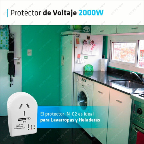 Imagen 3 de 10 de Protector Voltaje 2000w Heladeras Lavavajillas Freezer Aires