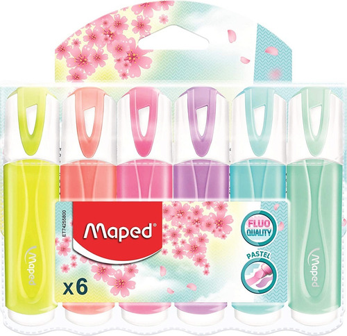 Marca Texto Pastel Estojo Com 6 Cores Maped