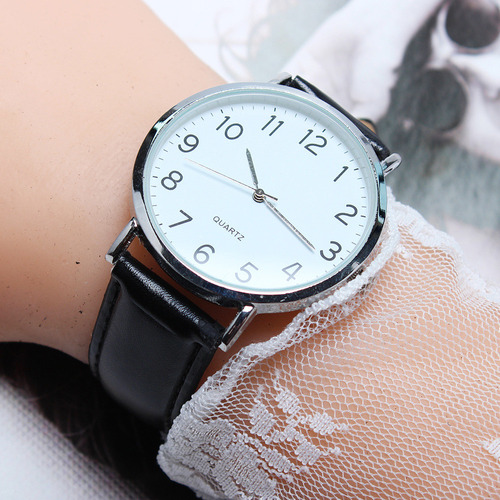 Reloj De Pulsera De Cuarzo De Cuero Unisex De Moda Empresari