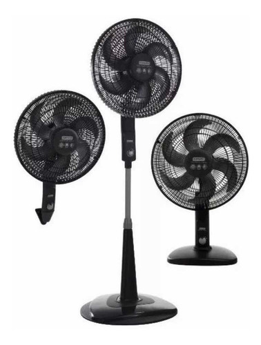 Ventilador Samurai Comfort Maxx Negro 3 En 1 / 6 Aspas