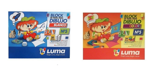 Set Luma 1 Block Blanco N°5 + 1 Block Color N°5
