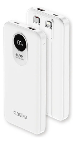 Power Bank Basike com Cabo Embutido de 10.000mAh e Carga Rápida de 22,5W