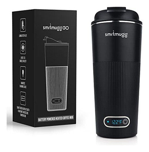 Go Heated Coffee Mug, Travel Mug, 13.5 Oz. Smart Mug, B...