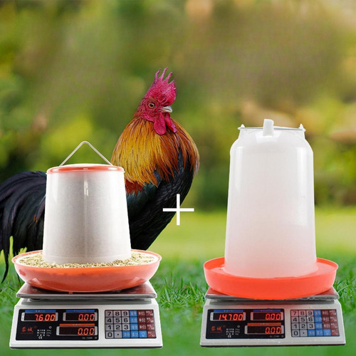 Comedero Para Pollos Y Dispensador De Agua, Barril Con Tapa