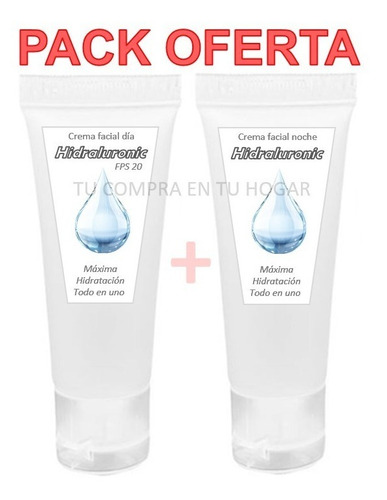 Crema Acido Hialuronico Hidratante Facial Nutritiva Pack 2