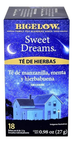 Té Bigelow Sweet Dreams 18 Sobres 23 G