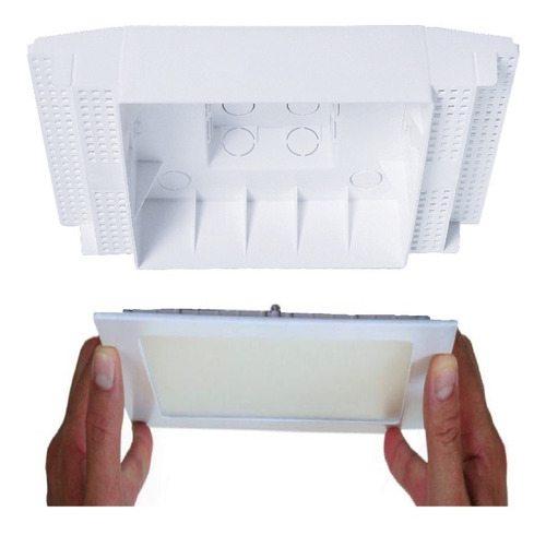 Caixa Embutir Paflon Painel Led Laje Plasled 18w 22x22 10 Un
