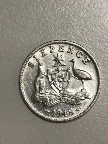 Moneda De Plata Australiana Sin Circular Año 1948