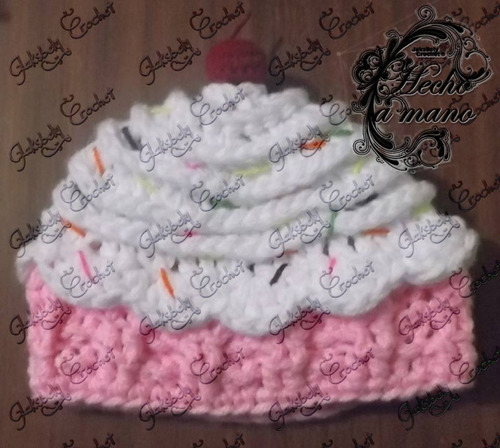 Gorro Cupcake/helado Crochet