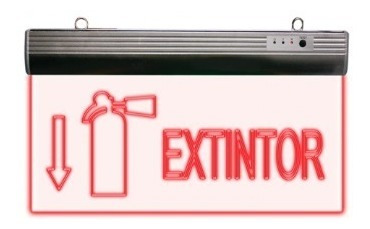 Letrero Extintor Led Recargable 127 Volts Emergencia