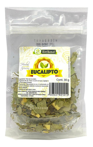 Hojas De Eucalipto 30 Grs Para Infusión Hierbanat