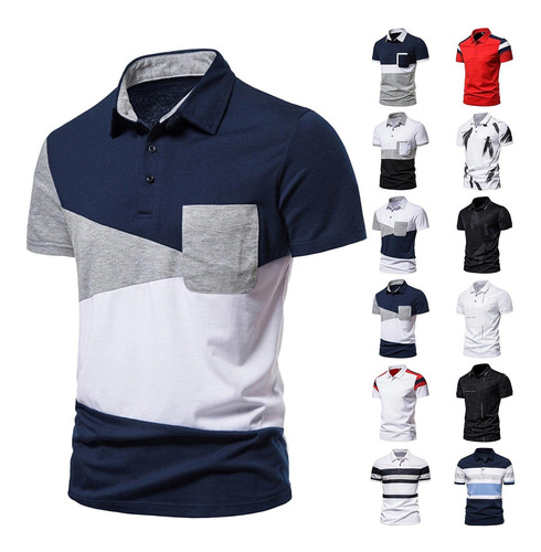 Camisa Polo Para Hombre Cuello Casual Oficina Golf Manga