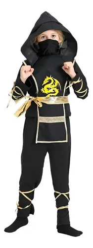 Disfraz De Ninja Para Niño – Traje Completo Con Máscara Y Cinturón, Talla 140 Cm (11-13 Años), Ideal Para Fiestas Y Cosplay