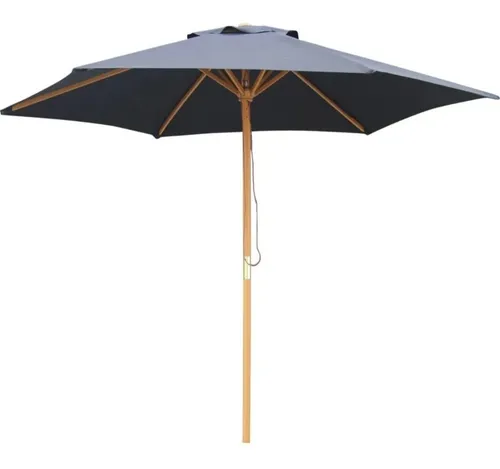 Quitasol Negro Madera 2.5m De Lujo/durabilidad/ Verano