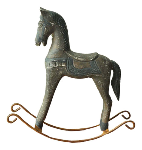 Estatuilla De Caballo Mecedora, Escultura Animal, Gris