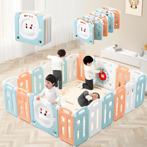 Corral Seguridad Para Bebés Paneles 2*2*0.6m Plegable 22pcs