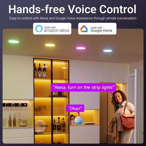 Luces Empotrables Inteligentes Rgb De 6 Pulgadas Con Control