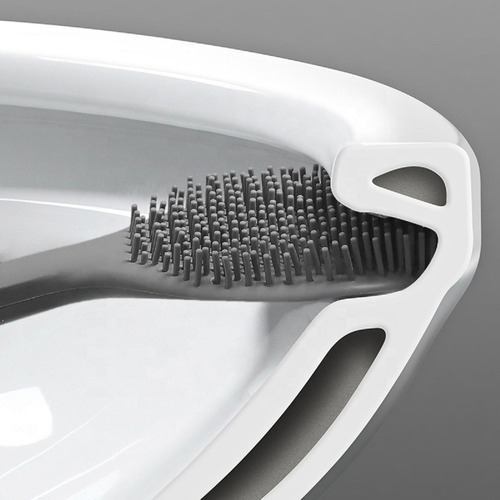 Imagen 3 de 4 de Cepillo Escobilla Inodoro Cerdas De Silicon Facil Limpieza