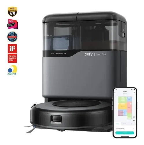 Robô Aspirador eufy Omni C20 3 em 1 Estação Tudo em Um Sucção 700...