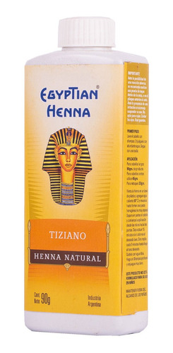 Henna Egyptian Polvo 90g Tiziano Dorado Rubio Castaño Marron