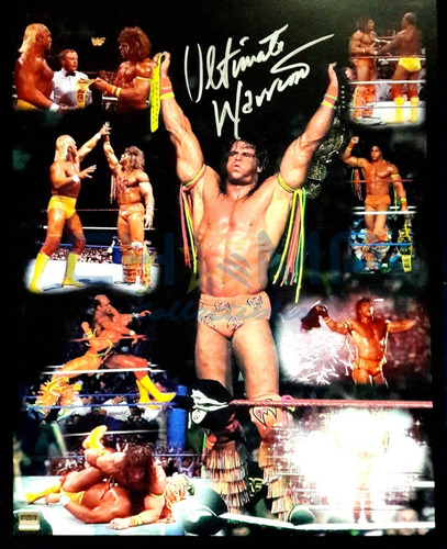 Poster Firmado Ultimate Warrior Wwe Wrestlemania Autografo