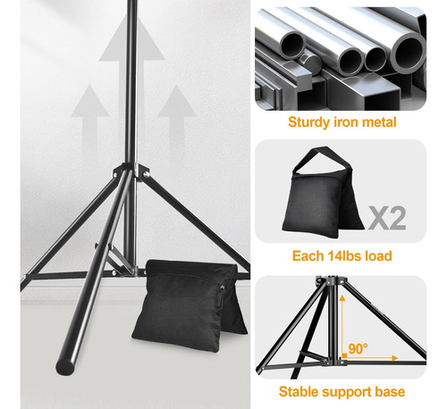 Soporte De Fondo Para Estudio Portatil Ajustable