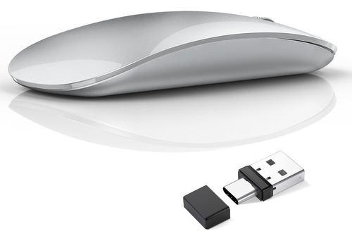 Uiosmuph Raton Inalambrico, Usb C Recargable, Mouse Silencio