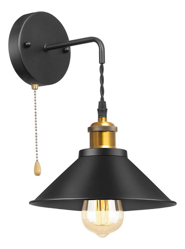 Lámpara De Pared Vintage Con Cadena E27, Interruptor Con Cre