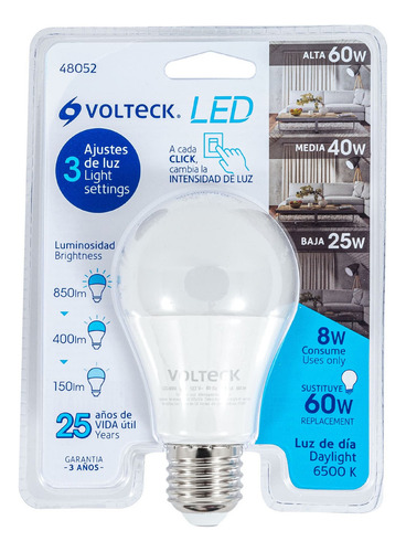 Lámpara De Led, Bulbo Estándar, A19, 9 W, Luz De Día 48052