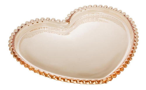 Prato Wolff Pearl De Cristal Âmbar 25cm X 22cm X 2cm