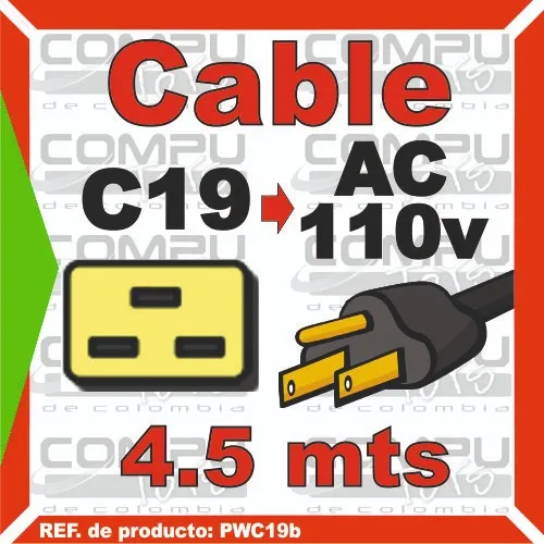 Cable C19 Hembra A Poder Macho Ref: Pwc19b Computoys Sas