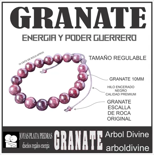 Granate Pulsera Poder Guerrero Energia Marte Fuerza Voluntad