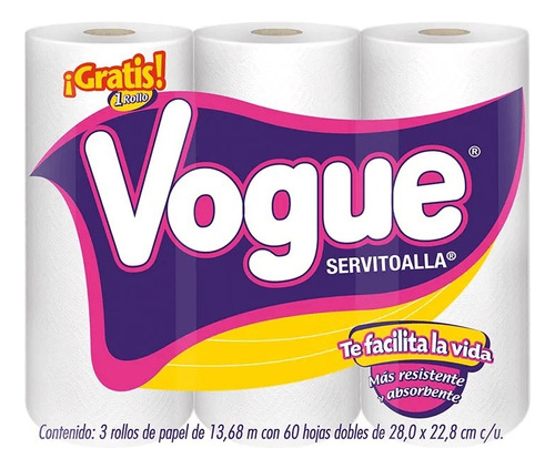 Servitoalla Vogue Paquete De 3 Rollos