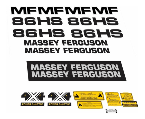 Adesivos Para Retroescavadeira Massey Ferguson Mf 86hs Mk