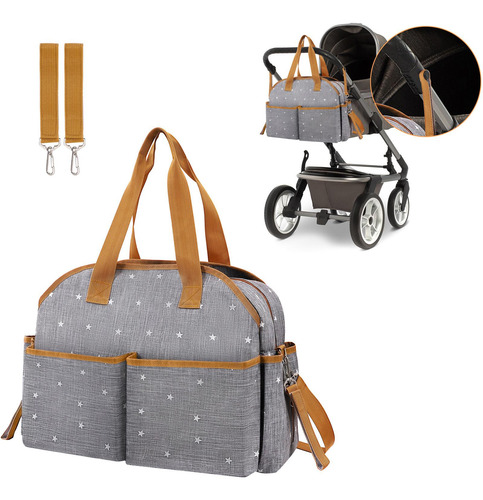 Bolso De Mano Con Estilo Para Pañales, Multifunción, Gris