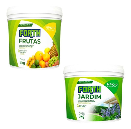 Kit Adubo Fertilizante Forth Jardim + Forth Frutas Npk+9